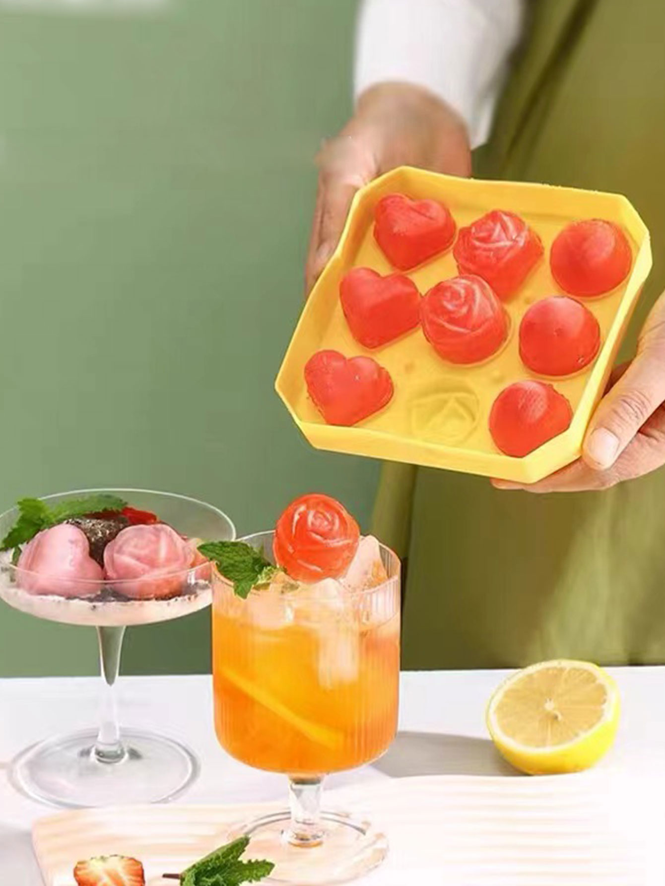 Ice Mold Sphere - Rose Ice Cube Mold Food-Grade Silicone