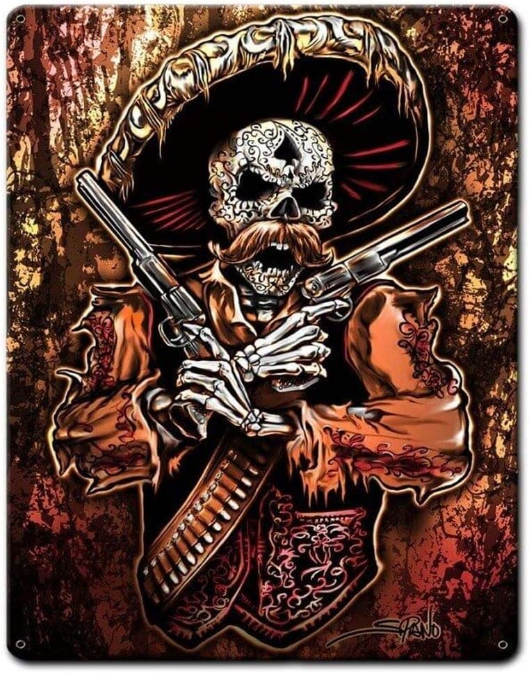 Home Bar And Coffee - Mexican Gun Fighter Metal Tin Sign