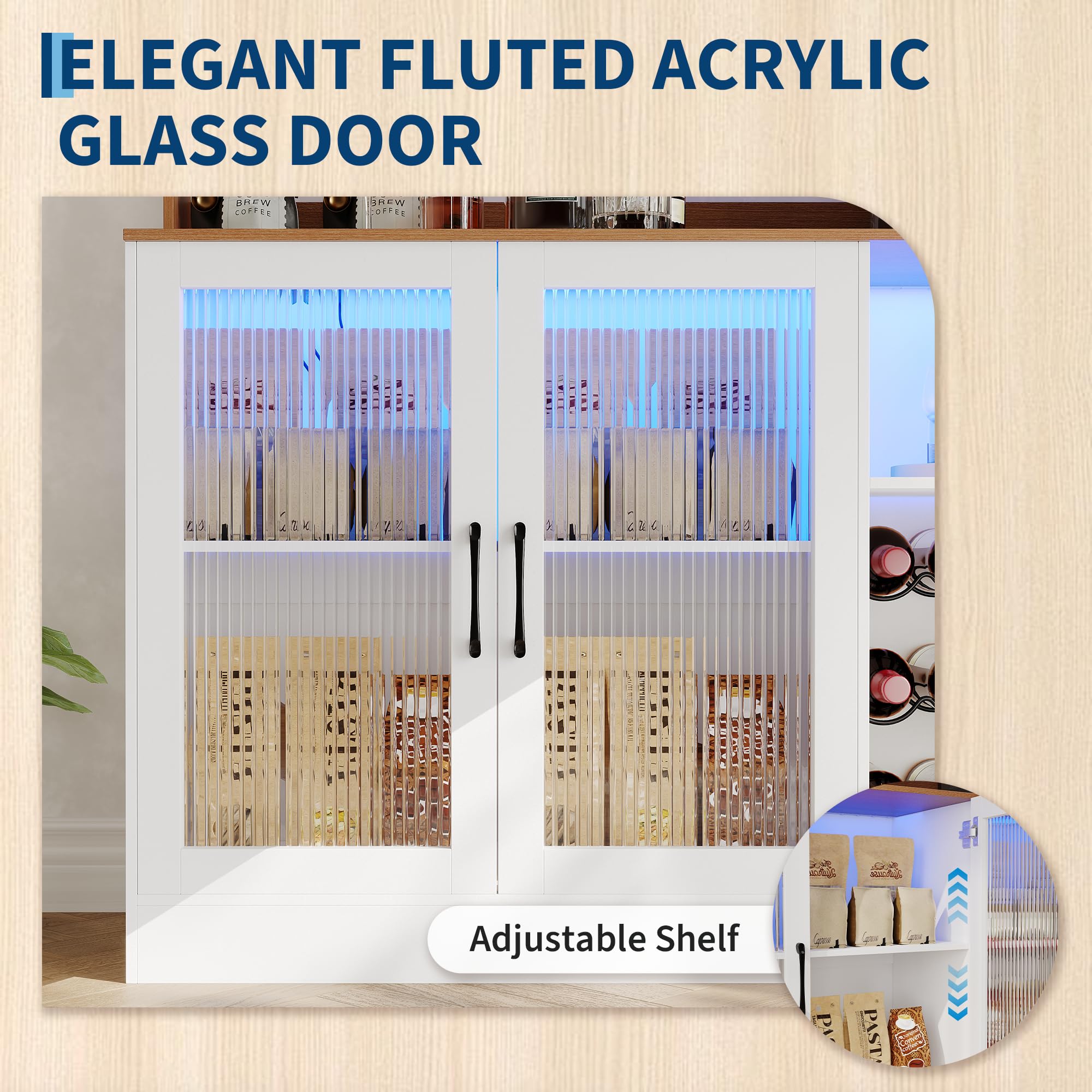 Wine Bar Cabinet With LED Ligh - Home Bar Setup recension och pris