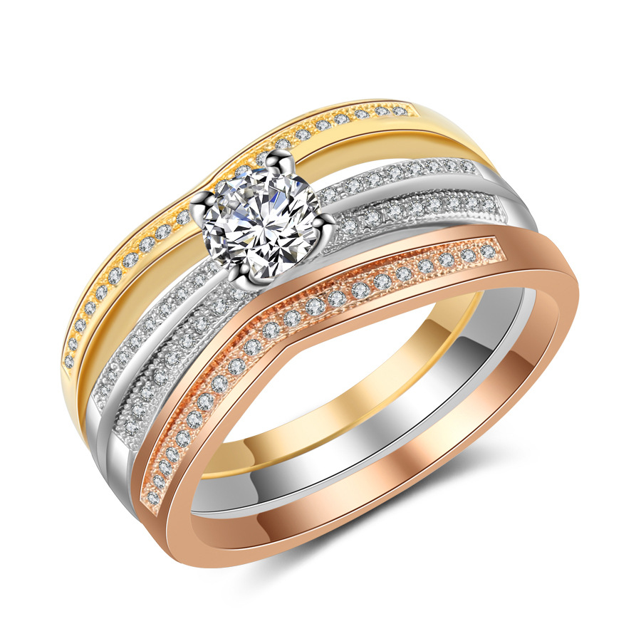 18K Multi Gold Ring 3pc Set fo - Bar Cart Gold recension och pris