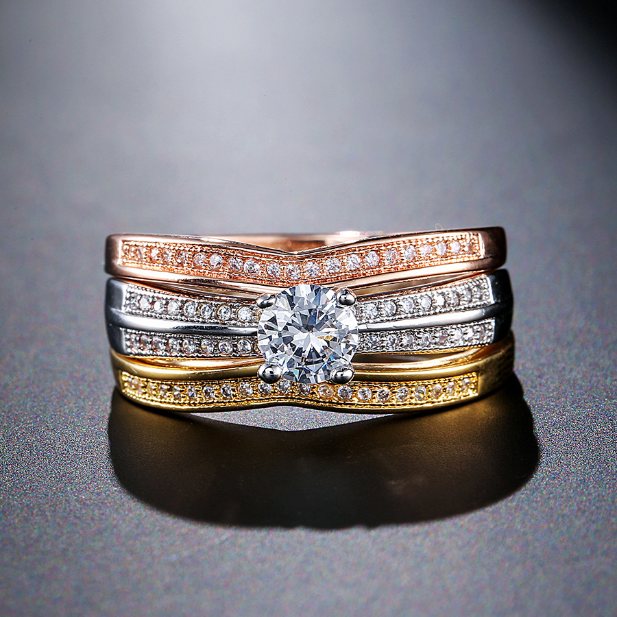 18K Multi Gold Ring 3pc Set fo - Bar Cart Gold recension och pris