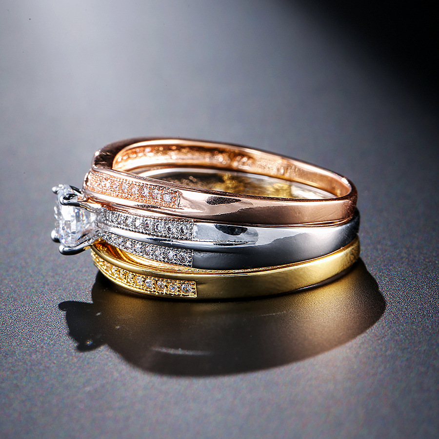 18K Multi Gold Ring 3pc Set fo - Bar Cart Gold recension och pris