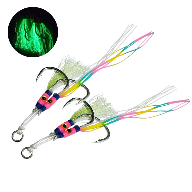 2Pairs/bag Glow Jig Lure Hooks - Jigger Double Sided recension och pris