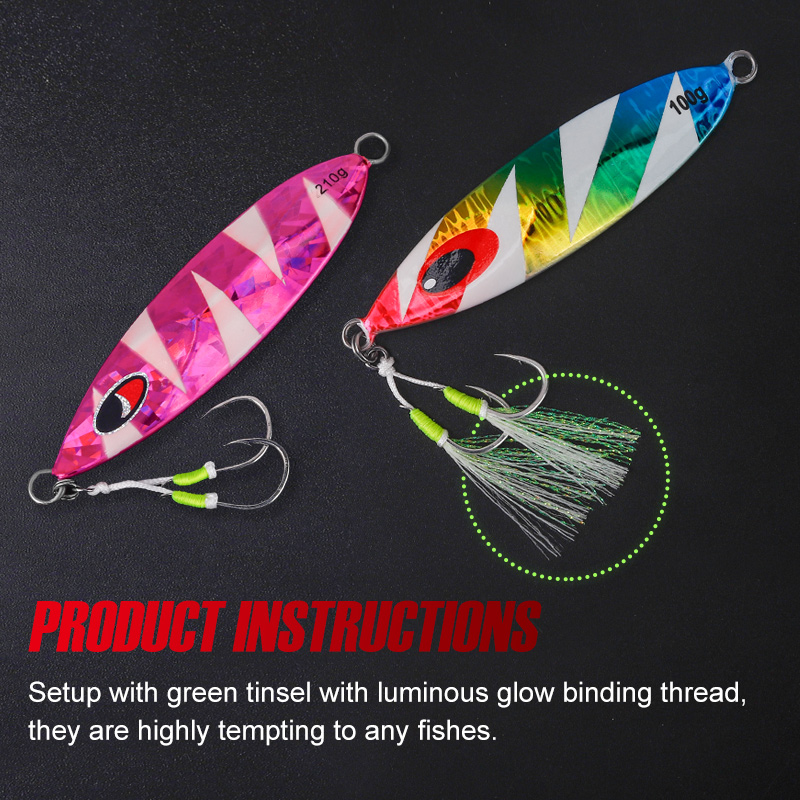 NOEBY Jig Hooks Fishing Slow J - Jigger Double Sided recension och pris