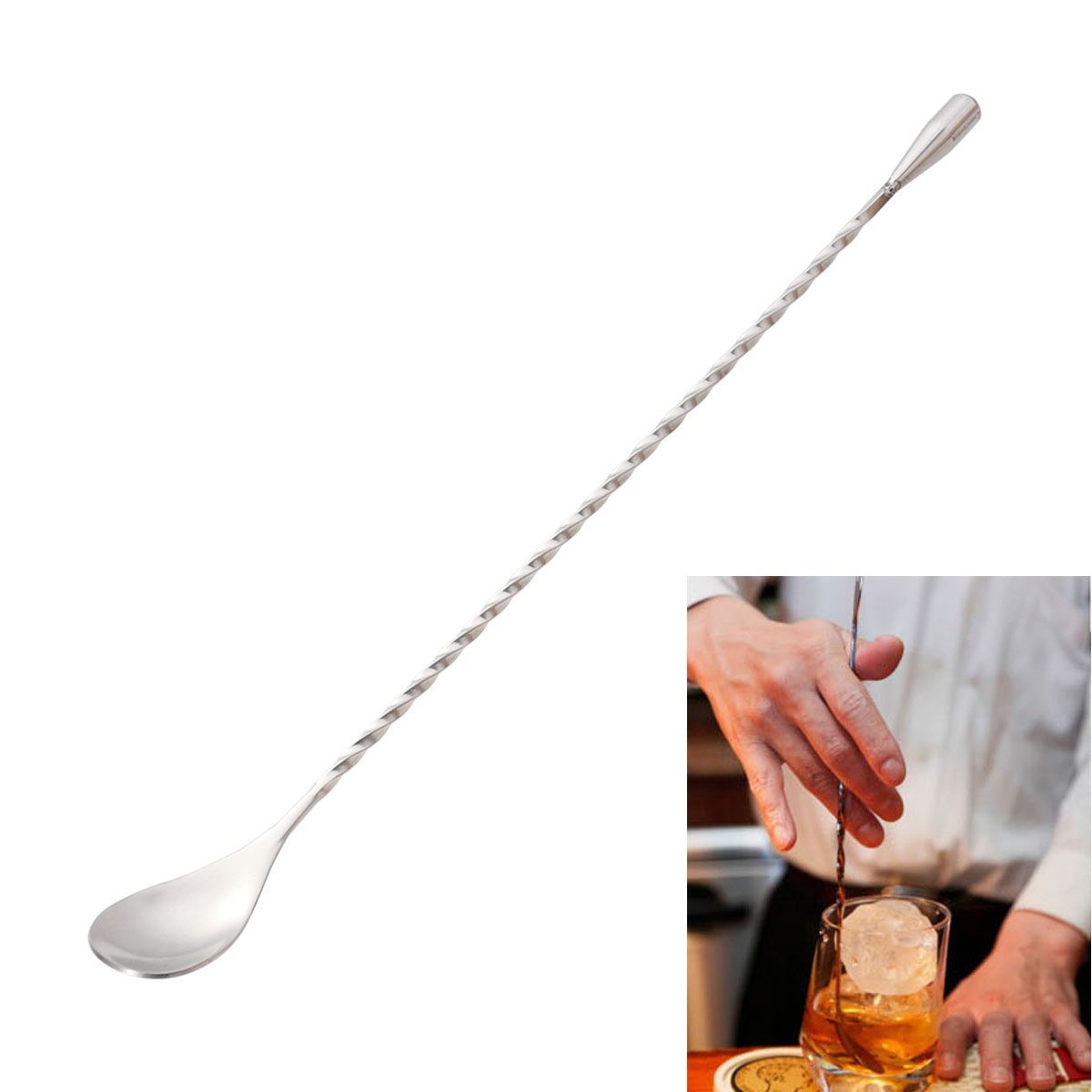 Stainless Steel 304 Cocktail B - Bar Spoon Twisted recension och pris