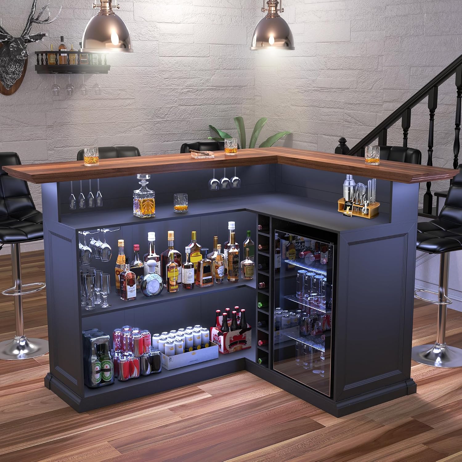 L-Shaped Home Bar Cabinet with - Home Bar Setup recension och pris