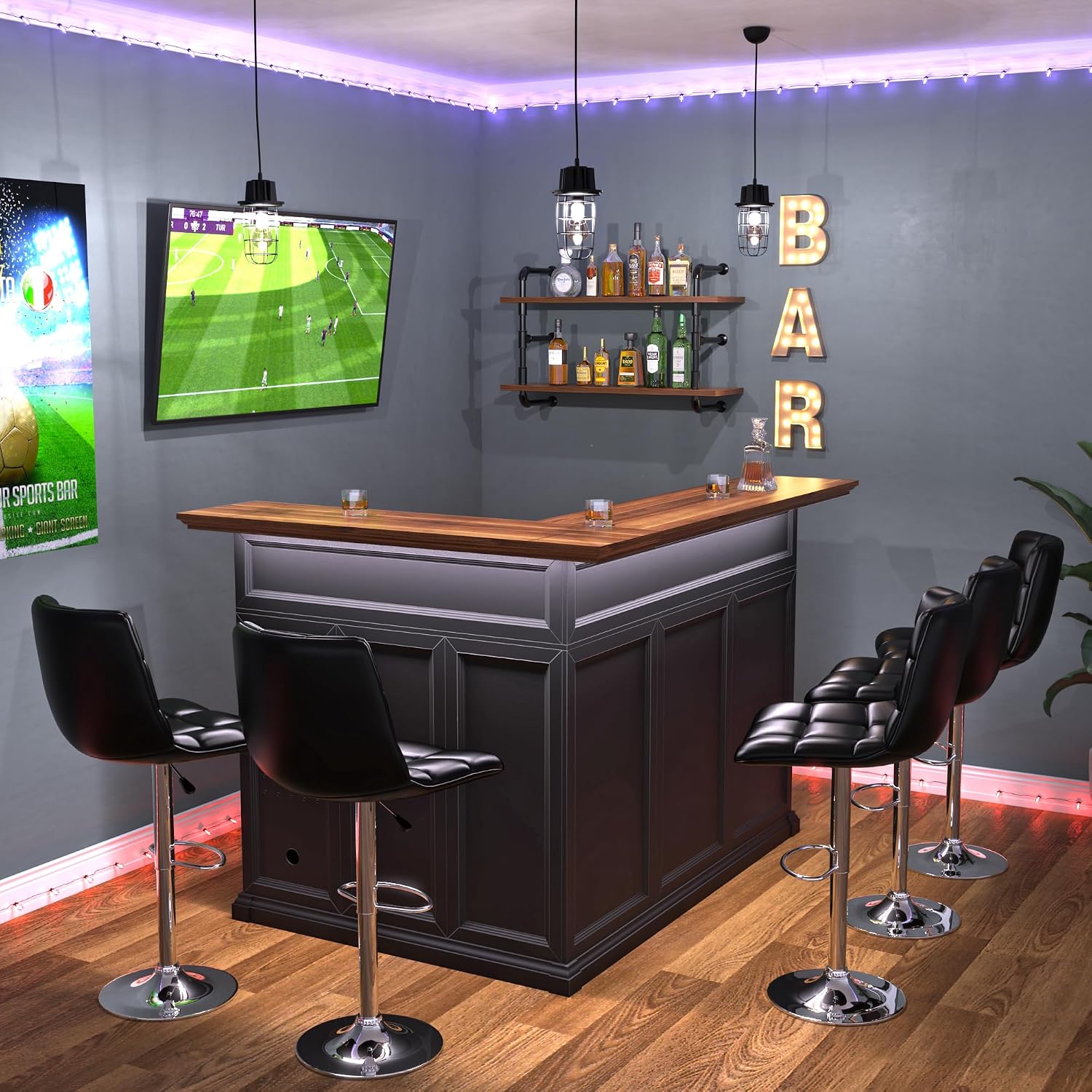 L-Shaped Home Bar Cabinet with - Home Bar Setup recension och pris